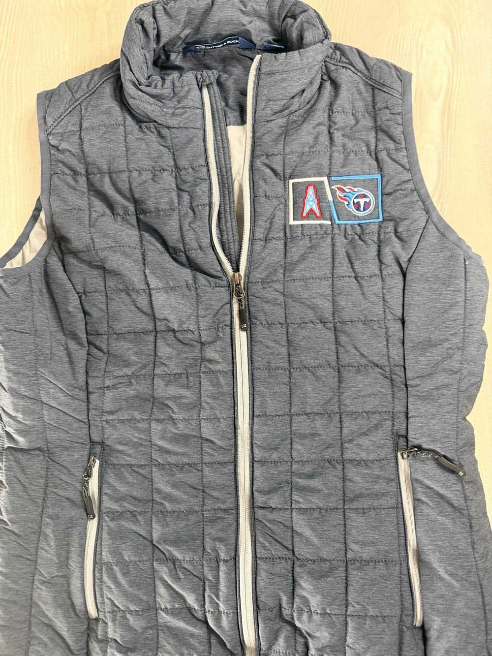 Cutter & Buck Quilted Gray Women's Vest with Team Patch